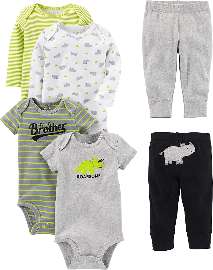 Simple Joys by Carter's Baby 6-piece Bodysuits and Pants Set by SimpleJoysbyCarters
