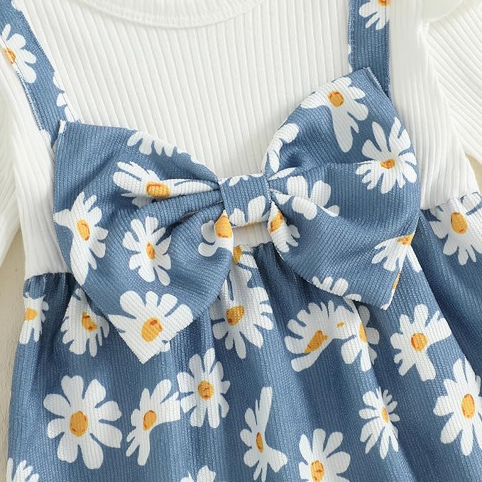 Newborn Baby Girl Clothes Ruffle Sleeve Jumpsuit Corduroy Floral - Image 5
