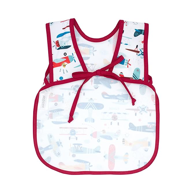 BapronBaby Retro Airplanes Bapron - No Neck Tie Safer Bib for Baby & Toddler - Soft Waterproof Stain Resistant - Machine Washable - Sz Preschool 3-5yrs