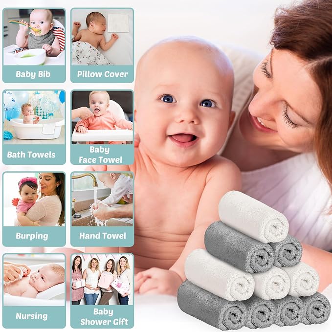 Newwiee 50 Pack Baby Burp Cloths 20"x10" - Image 7