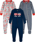 HUGGIES unisex-baby 3-pack Footed Coverall Pajamas