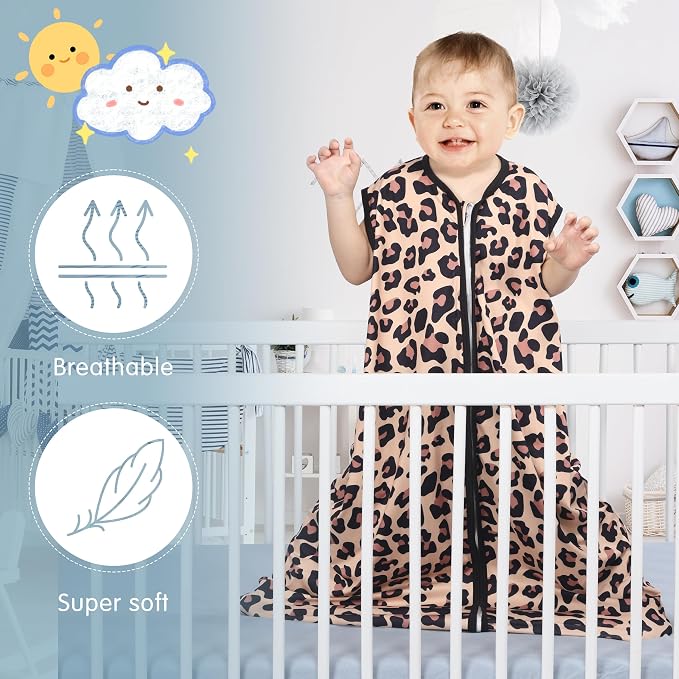 BSTOPPT 3 Pack Baby Sleep Sack 100% Rayon Cotton Baby Sleeping Bag 2-Way Zipper - Image 4