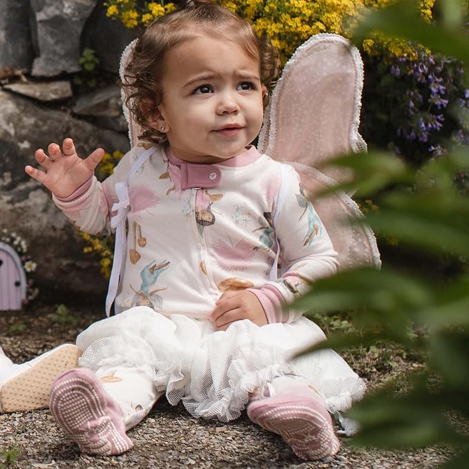Burt's Bees Baby Girls' Organic Cotton, Sleep and Play Footed Pajamas | Easy - Image 4