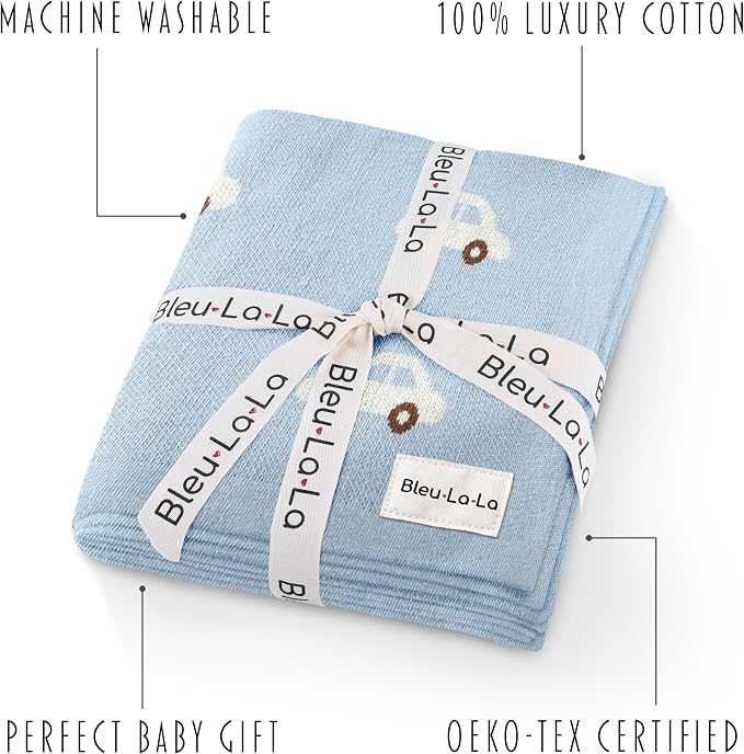 Baby Blanket for Boys 100% Cotton Buttery Soft Cozy Receiving Swaddle Stroller - Image 3