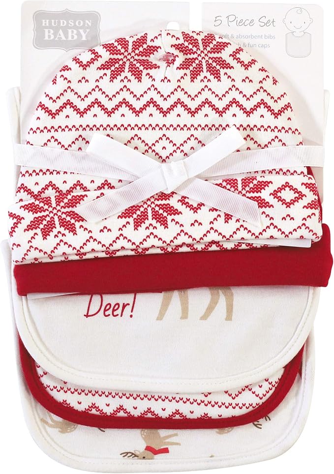 Hudson Baby Unisex Baby Cotton Bib and Headband Set - Image 2