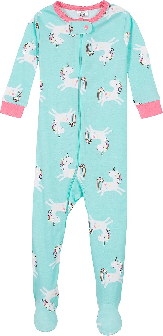 Gerber Baby Girls 4-pack Footed Pajamas - Image 3
