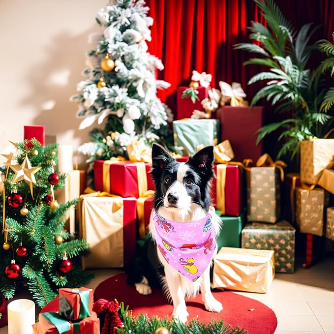 Christmas Dog Bandanas for Large Dogs Breed 7 Pcs Sewing Hemming Christmas Dog - Image 7