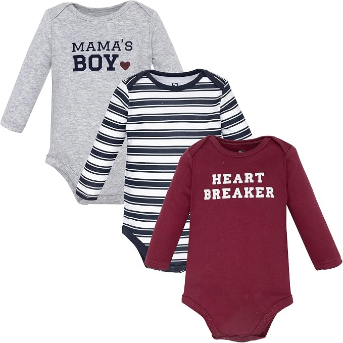 Hudson Baby baby-boys Cotton Long-sleeve Bodysuits 3-pack by HudsonBaby
