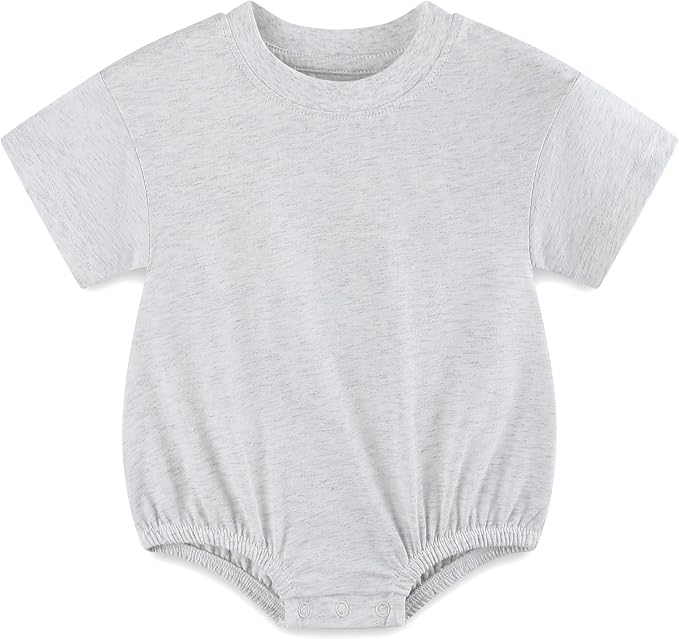 Baby Bubble Onesie Romper 100% Organic Cotton Clothes Short Sleeve Summer Solid by Unknown