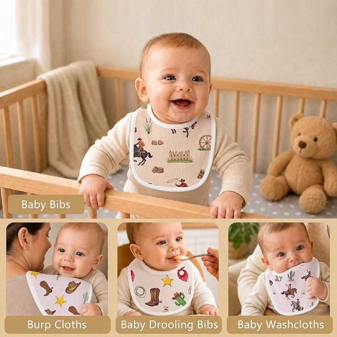 Baby Bibs for Baby Boys Girls 6-Pack - Image 5