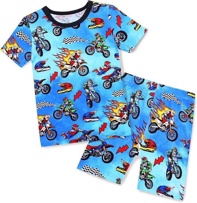 babee Reshinee Bamboo Viscose Toddler Boys Pajamas Set, Short Sleeve Kids by babeeReshinee