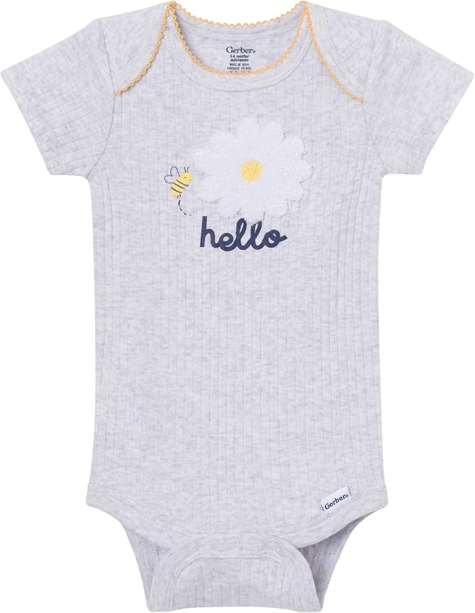 Gerber Baby Girls 4-Pack Short Sleeve Onesies Bodysuits - Image 2