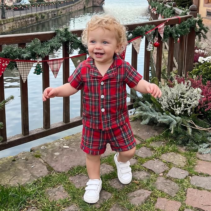 Kuriozud Toddler Baby Girl Pajamas Set Summer Floral Short Sleeve Button Down - Image 4