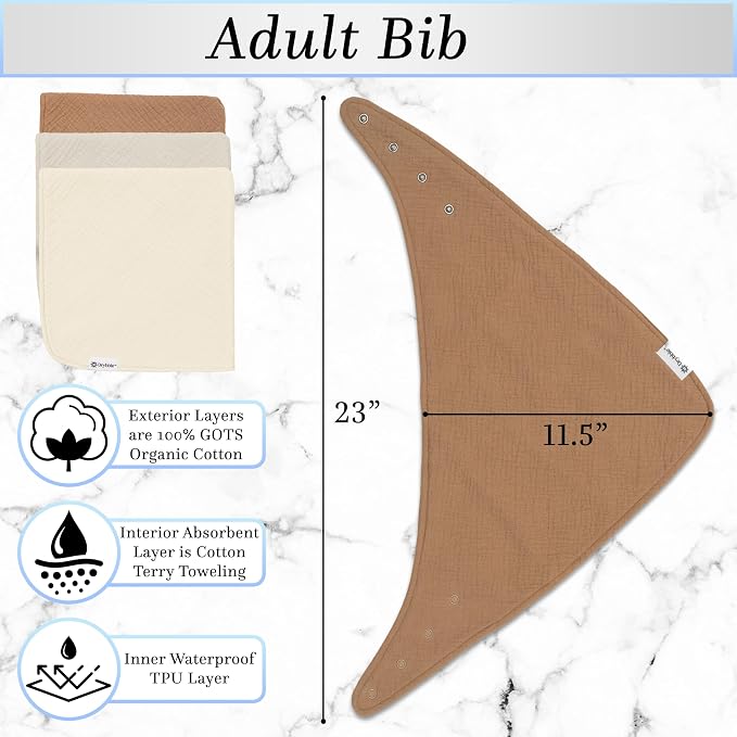 Bandana Bibs with 3 Waterproof Lining Organic Cotton Drool Bibs - Image 9