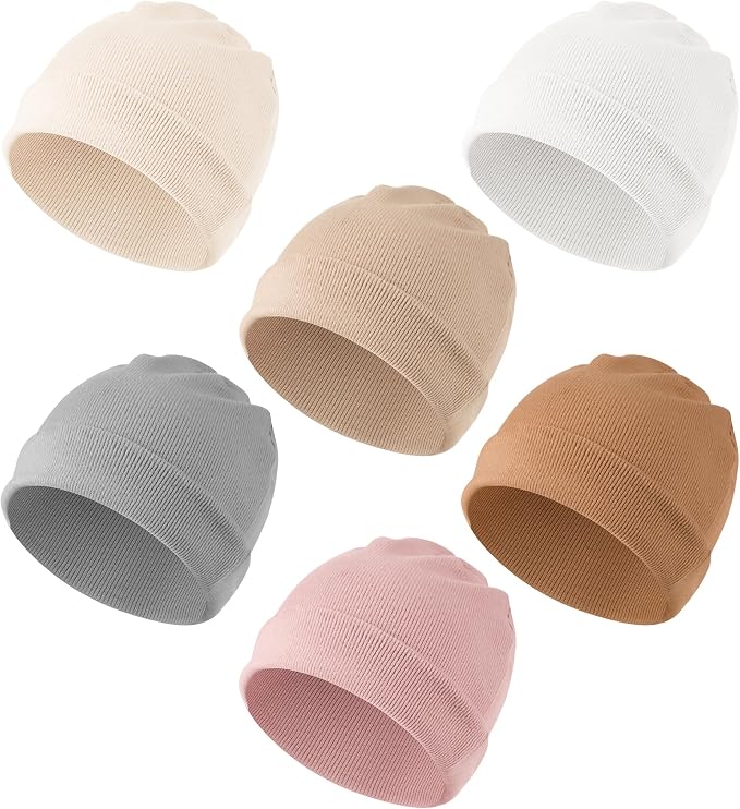Konssy 6 Pack Baby Beanie Hats for Newborn Infant Girls Boys, 0-24 Months | by Konssy