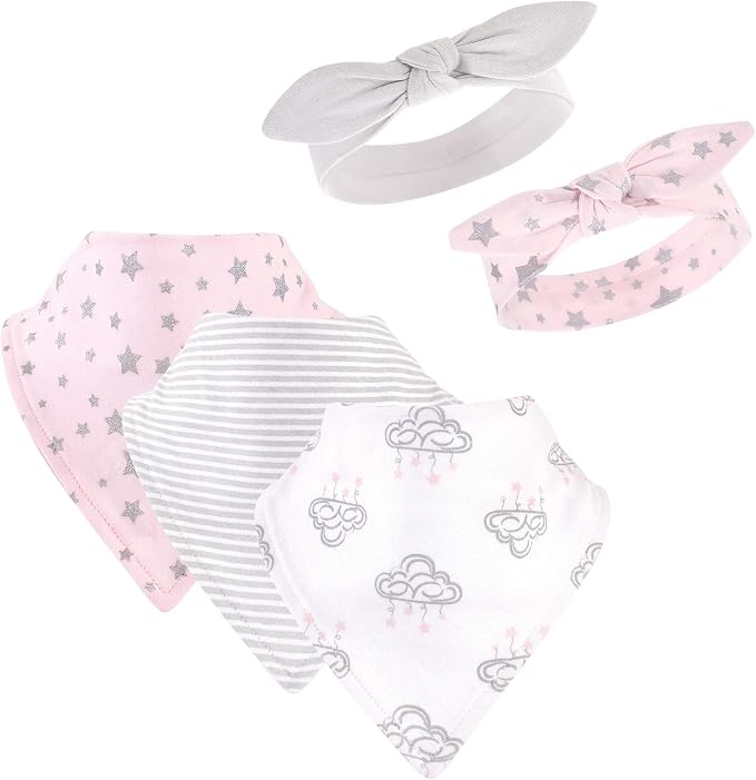 Hudson Baby Unisex Baby Cotton Bib and Headband Set by HudsonBaby