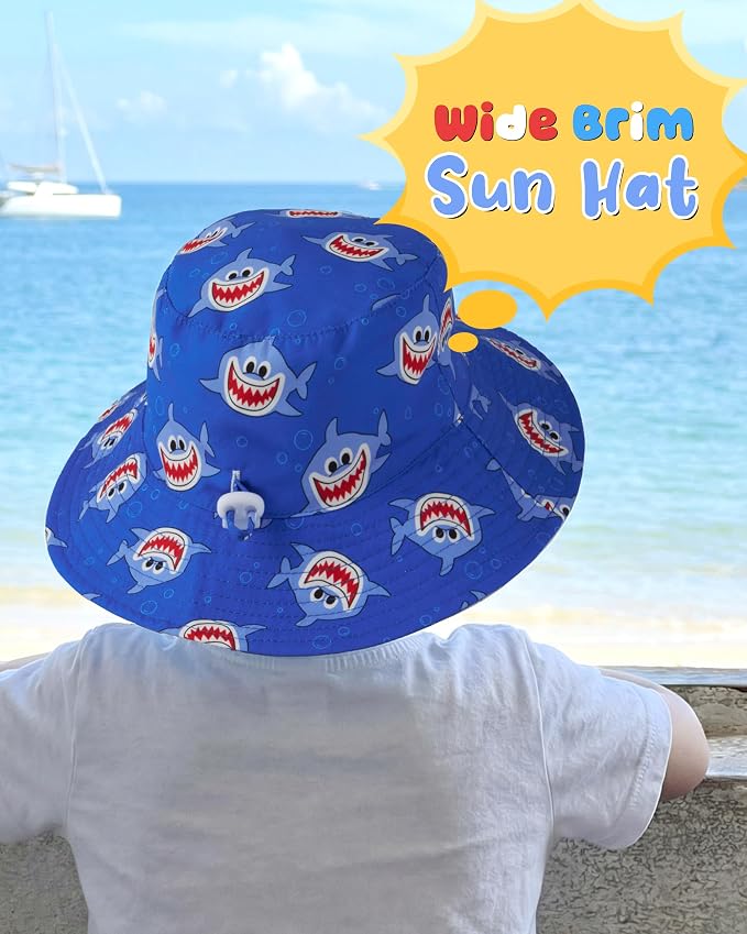 Baby Sun Hat Kids Summer Sun Protection Toddler Bucket Hat Wide Brim Adjustable - Image 3