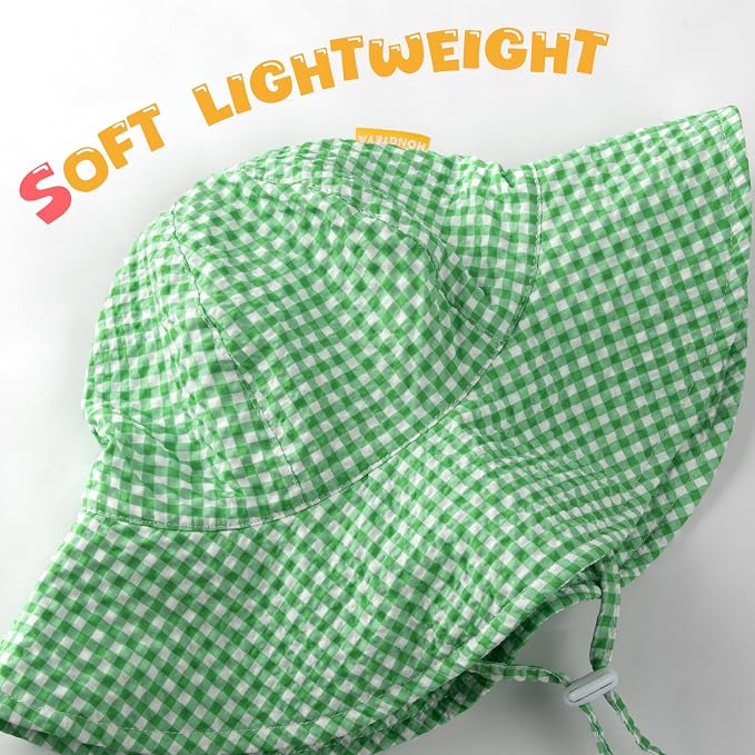 HONGTEYA Baby Sun Hat Wide Brim Adjustable Toddler Beach Bucket Hat | Soft - Image 5