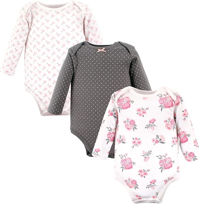 Hudson Baby Baby Girls' Cotton Long-sleeve Bodysuits 3-pack by HudsonBaby