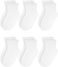 Girls Ruffle Socks Non-Slip Ankle Socks by Sooneeya