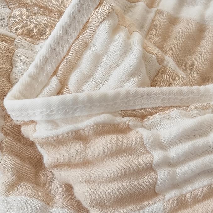 Checkered Muslin Baby Blanket 2 Pack 6 layer Cotton Swaddle Blanket 43" | Ultra - Image 7