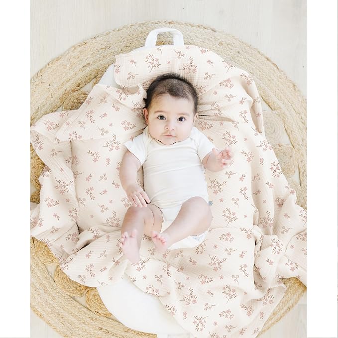 Konssy 3-Pack Muslin Baby Swaddle Blankets, 47 x 47 in Receiving Blankets | - Image 9