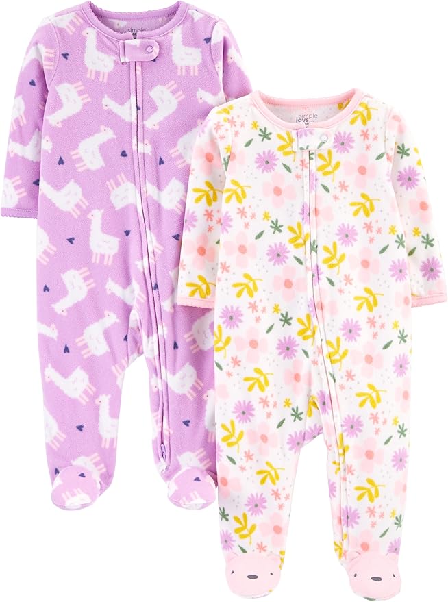 Simple Joys by Carter's Baby Girls' Cotton and Fleece Footed Sleep and Play by SimpleJoysbyCarters