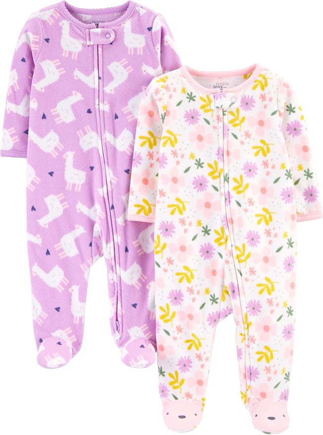 Simple Joys by Carter's Baby Girls' Cotton and Fleece Footed Sleep and Play by SimpleJoysbyCarters