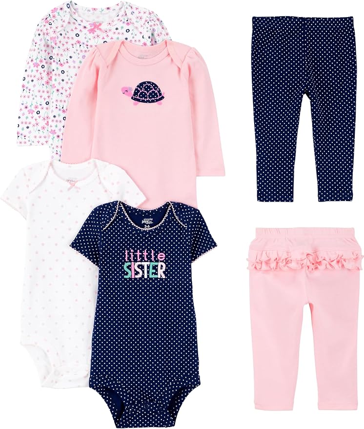 Simple Joys by Carter's Baby Girls 6-piece Bodysuits and Pants Set by SimpleJoysbyCarters