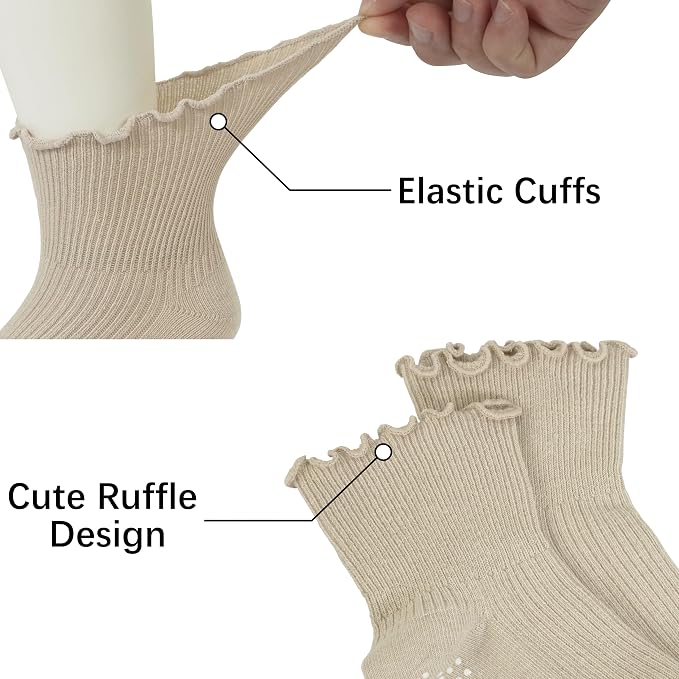 Girls Ruffle Socks Non-Slip Ankle Socks - Image 5