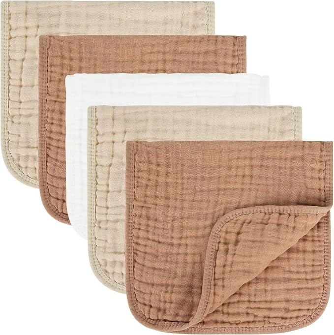 MIGIOL Baby Burp Cloths 100% Cotton Newborn Muslin Burp Cloths 10x20 inches by Unknown