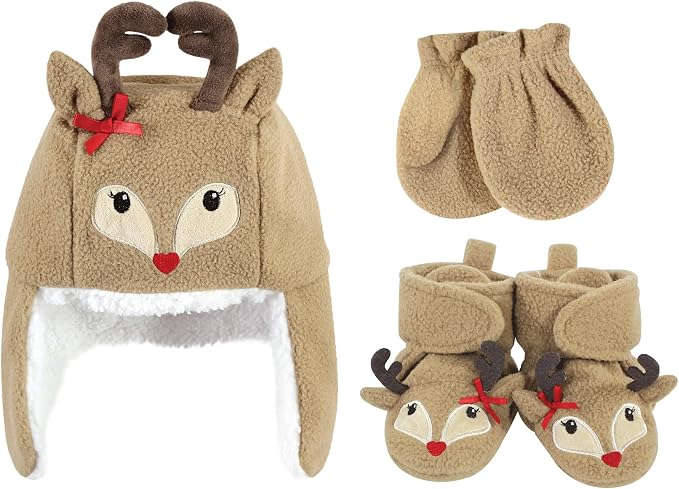 Hudson Baby Baby Hudson Baby Unisex Baby Trapper Hat, Mitten and Bootie Set by HudsonBaby