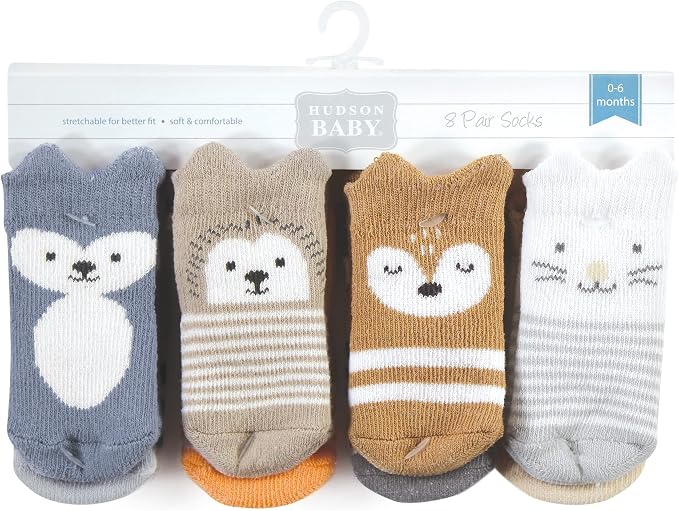 Hudson Baby Baby 8-pack Cotton Rich Newborn and Terry Socks - Image 2