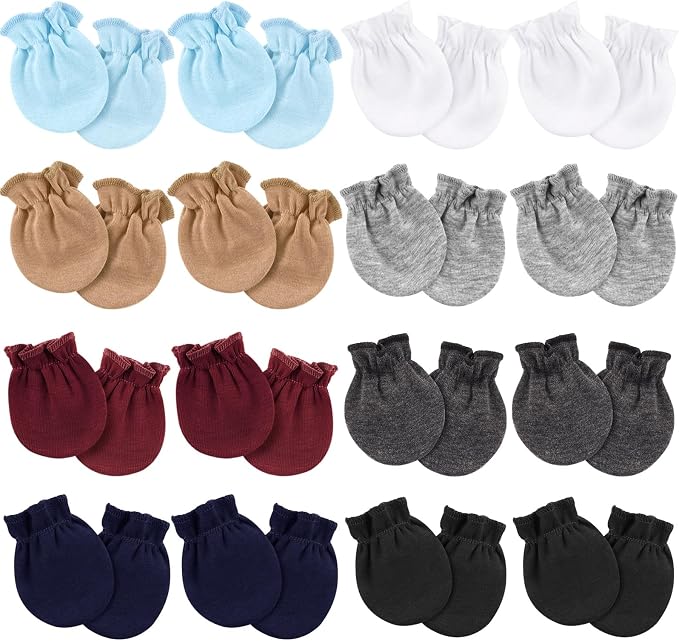 AQOKKA Newborn Baby Mittens No Scratch Cotton Elastic Wrist Gloves Infant by AQOKKA