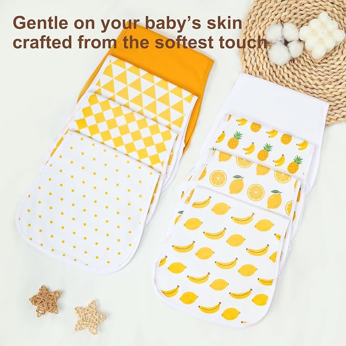 Baby Burp Cloths 8-Pack, Waterproof Burping Cloths, 4-Layer Super Absorbent & - Image 8