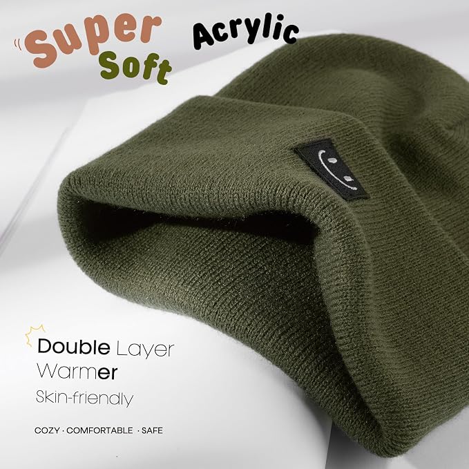 FURTALK Baby Beanie 2 Pack Toddler Winter Hat Embroidered Knit Cap Ages 0-8 | - Image 2