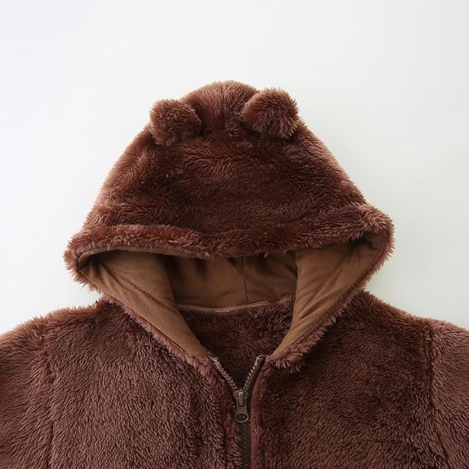 Newborn Infant Baby Boys Girls Cartoon Fleece Hooded Jacket Coat - Image 5
