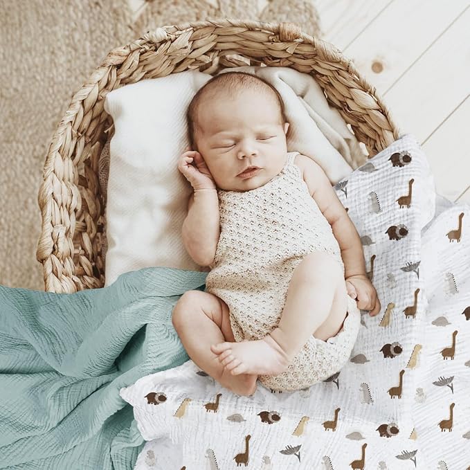 lulumoon Muslin Swaddle Blanket Baby: Cotton Receiving Wrap - Image 4