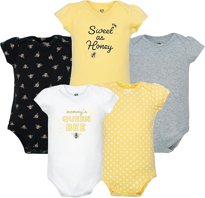 Hudson Baby Infant Girls Cotton Bodysuits 5-Pack by HudsonBaby