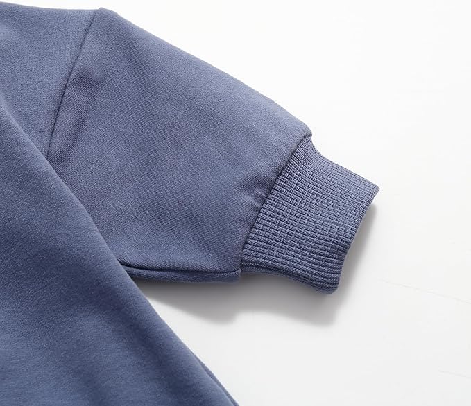 Bafeicao Baby Boy Girl Sweatshirt Romper Organic Cotton Solid Color Long Sleeve Bubble Romper Oversized Warm Fall Winter
