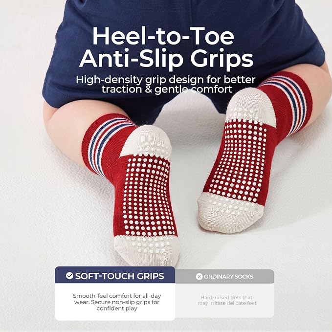 Baby Toddler Essentials Non-Slip Crew Socks - Image 4