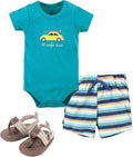 Hudson Baby Unisex Baby Cotton Bodysuit, Shorts and Shoe Set by HudsonBaby