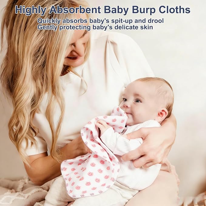 10-Pack Burp Cloths for Baby Boys and Girls - Image 3
