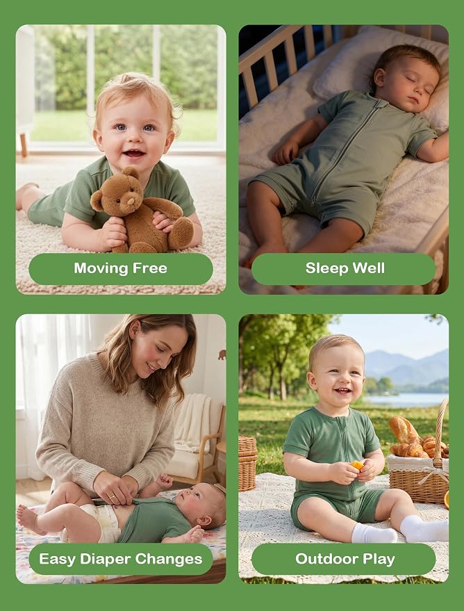 JunNeng Viscose from Bamboo Baby Sleeper, Short Sleeve Romper Jumpsuit - Image 7
