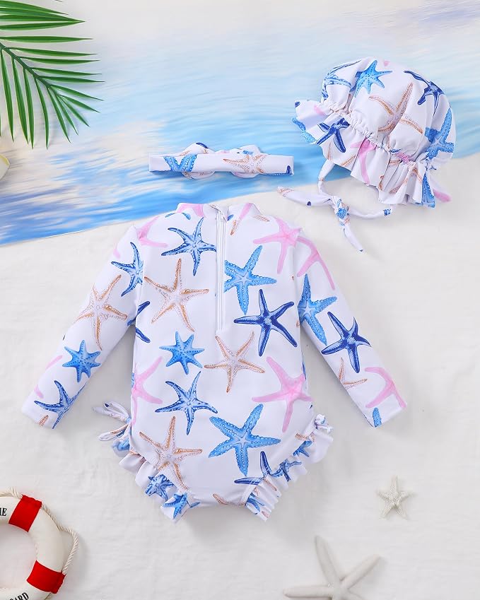 Renotemy Baby Swimsuit Girls One-Piece Swimwear Baby Beach Essentials 3M-3T - Image 4