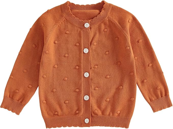 Baby Girl Cardigan Long Sleeve Button Up Sweater Toddler Girl Fall Outfits by Faithtur