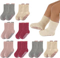 8 Pairs Baby Toddler Socks Non-Slip Grip Socks by QHANSHIEE