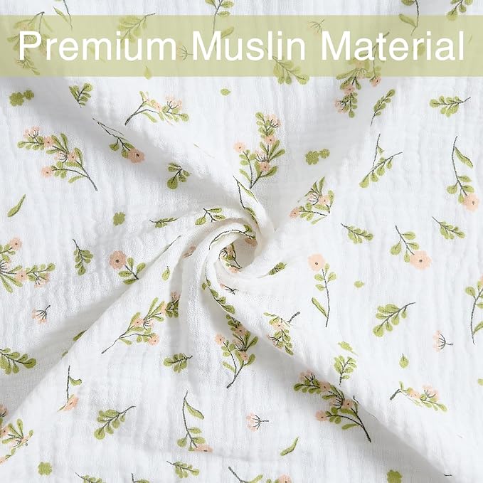 Meracorallo Muslin Swaddle Blanket, 100% Cotton Receiving Blanket, Flower | - Image 5