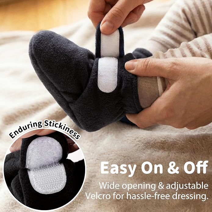 Bufims Baby Fleece Booties Newborn Unisex Booties Non-Slip Newborn Infant First - Image 6