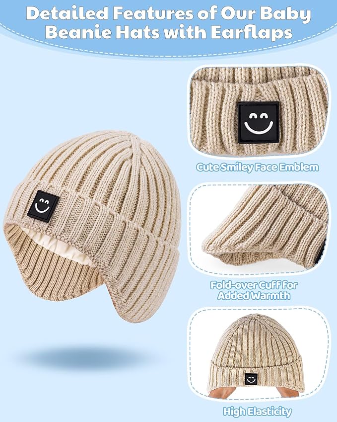 Alepo 3 Pack Baby Beanie Hats - Image 5